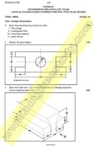ITI 1st Year Engineering Drawing Previous Question Paper 12 March 2022 ...